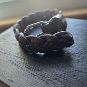 Braided Leather Bracelet - Brown